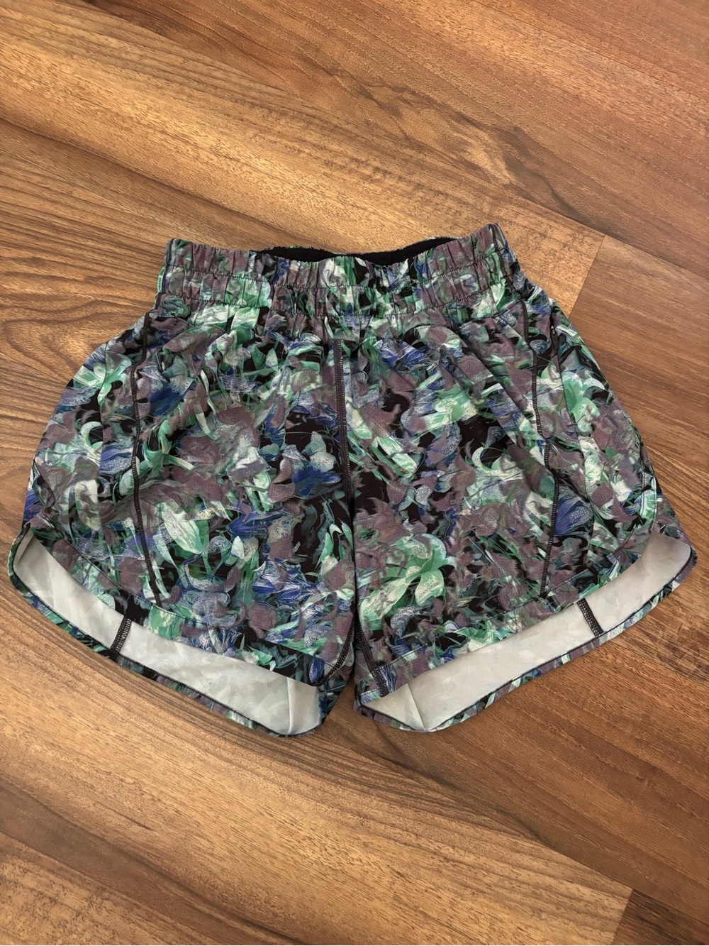 Women's Athletic Shorts - Green Multi